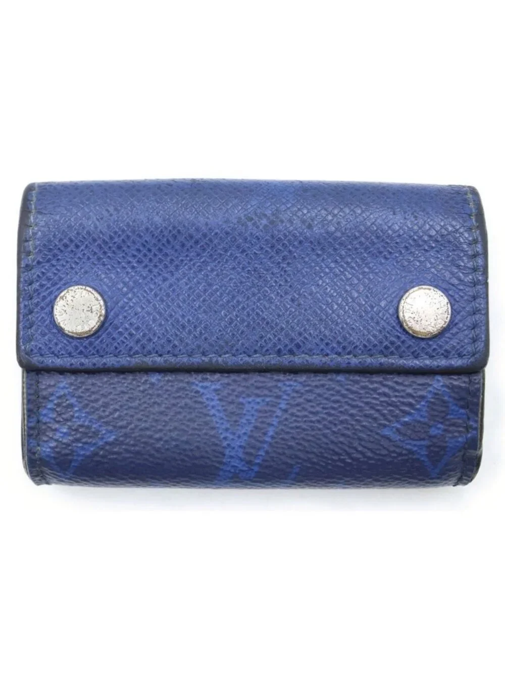 Louis Vuitton Taigarama Discovery Compact Wallet Trifold Blue